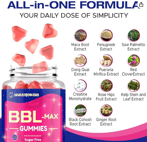 BBL MAX - con multivitaminas y extractos de hierbas, sabor a melocotón, 60 unidades