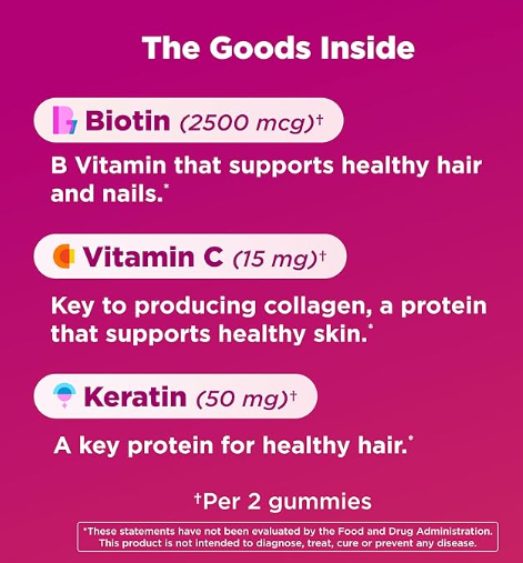 OLLY Undeniable Beauty - Gomitas de belleza para el cabello, piel, uñas